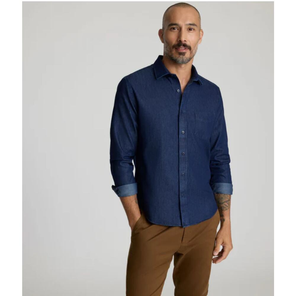 UNTUCKit Chambray Wrinkle-Free Denim Cinzano Shirt Men's Slim Fit XXL Office